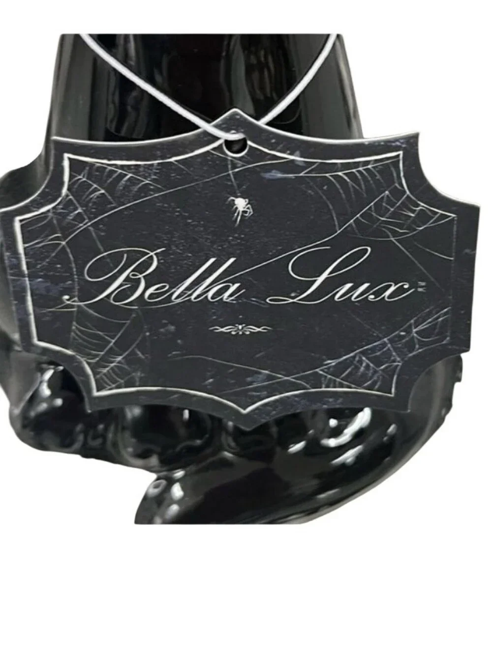 Bella Lux Halloween Black Cat Witch Crescent Moon Ceramic Figurine Decor